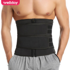 Wellday Men Workout Waist Trainer Tummy Slimming Sheath Sauna Body Shaper Trimmer Belt Abs Abdomen Shapewear Weight Loss Corset Fitness