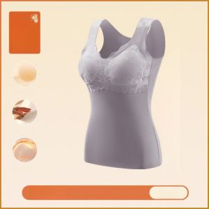 Womens warm invisible brushed embossed collection of side breasts undershirt