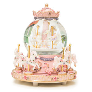 Carousel Snowball Music Box with Lights Eight Horse Clockwork Music Christmas Valentines Day Birthday Anniversary Gift Daughter Wife Girl Childrens Gift