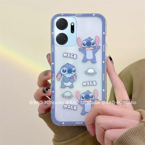New Casing Honor X7a X8a 5G Ins Cute Transparent Stitch Phone Case Hot Style Cartoon Transparent Anti-drop Soft Back Cover 2023