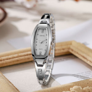 Fashionable womens watch with small dial oval barrel shape niche compact watch for women