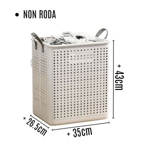 KUKE Keranjang Lipat Roda 360° | Laundry Bag Plastik Minimalis | Tempat Penyimpanan Cucian Kotor Mainan Serbaguna