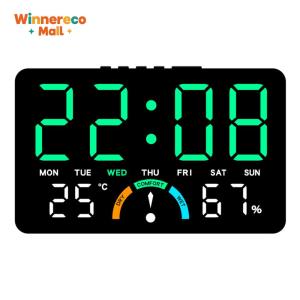 LED Calendar Clock with Large Numbers and Dual Alarm for Home and Office Security