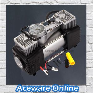 Double Cylinder Portable Car Tyre Inflator Air Pump 12V Air Compressor