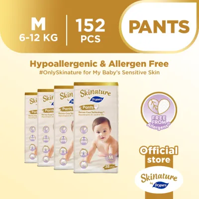 Skinature Pants By Drypers Baby Diaper M (6-12kg) 38sx4 - Carton