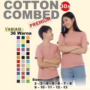 AFM - Kaos Polos Anak Lengan Pendek Super Soft Cotton Combed 30s Premium