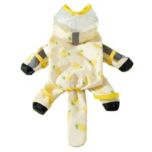 CLAVERY Reflective Dog Hooded Raincoat Waterproof Windproof Four Leg Raincoat Stylish Removable Tail Cover Dog Rain Cloak Puppy
