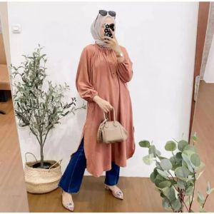 Meisa Tunik - Tunik Crinkle - Atasan Wanita Muslim - Tunik Simple