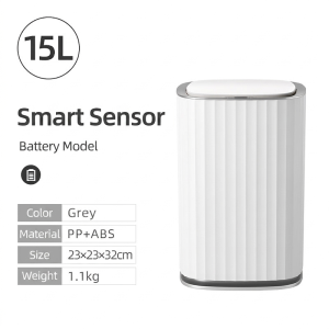 【Lucky Home】 Smart Sensor Trash Can 15L / Automatic Lid Waste Bin / Ozone Deodorizing / IPX5 Waterproof