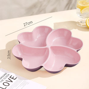 4-Compartment Appetizer Serving Tray Snacks Plate Food Storage Tray Fruit Plates Divided Candy Dessert Container
