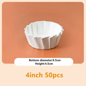 DFGFIN 50Pcs Cake Wrap Baking Papers Kitchen Use Foldless Disposable Basques Cake Paper Durable Oilproof Cupcake Liner For Wedding Party Muffin Cake Mold