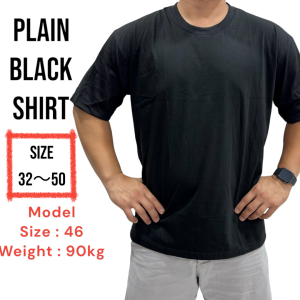 T-SHIRT BULAT LENGAN PENDEK HITAM/ ROUND NECK 100% COTTON SHIRT/ HIGH QUALITY BLACK T-SHIRT/ PLAIN TEE/ TSHIRT HITAM