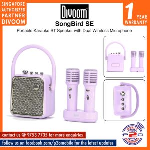 Divoom SongBird SE Portable Karaoke BT Speaker with Dual Wireless Microphone