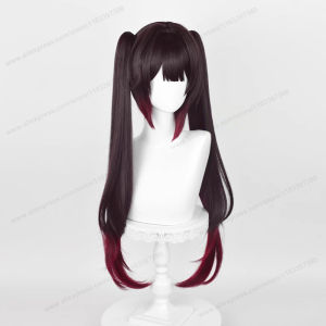 SHUNAICHI Honkai: วิกผมคอสเพลย์ยาว72ซม. สีน้ำตาลแดงผมอะนิเมะทนความร้อน