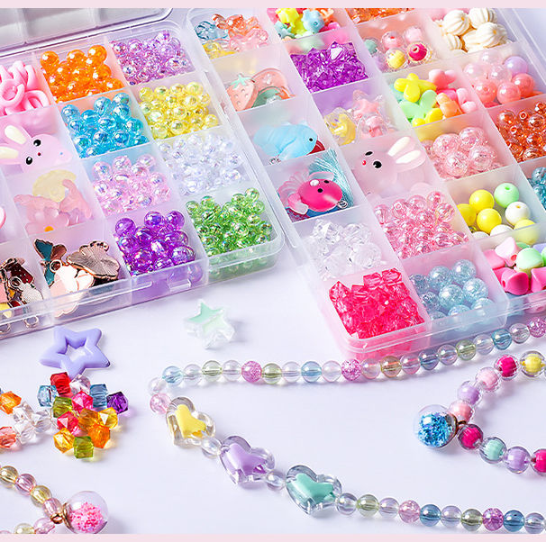 12 Styles DIY Acrylic Beads Kit Jewelry Bracelet Necklace Making Toy Set for Kids Girls Birthday Christmas Childrens Day Party Gift Lazada