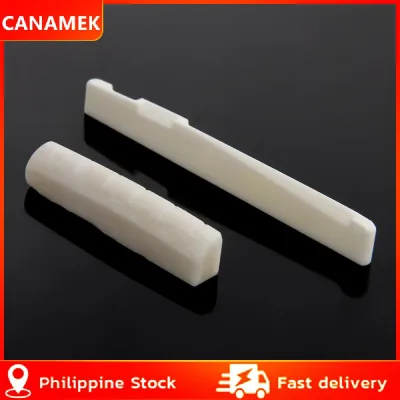【Philippine Stock】 Ivory Buffalo Bone Bridge Saddle And Slotted Nut For 6 String Acoustic Guitar