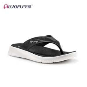 FE Luofu 2023 New Summer Mens High-End Korean Style Flip Flops Seaside Beach Travel Lightweight Non-Slip Outdoor Slippers