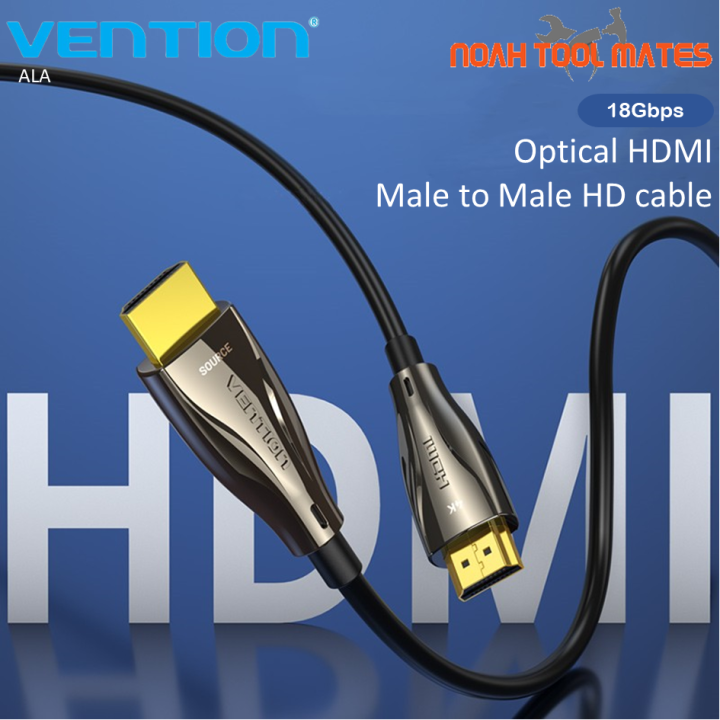 Vention Optical HDMI Male to Male HD cable 4K UHD Resolution High-end Home Decoration/Outerdoor Screen/3D IMAX 4K 60HZ 4-core Optical Fiber 18gbps Wide Bandwidth  30m ALABT
