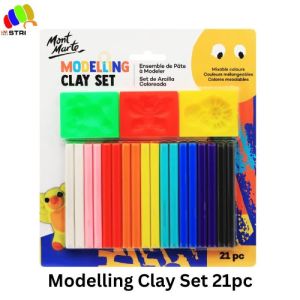 Mont Marte Kids Colour Modelling Clay Set with Moulds - 21 pc