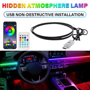 Wireless Remote Control Car RGB LED Atmosphere Lamp USB APP RGB Control Acrylic Strip Light 5V Modes of Lighting