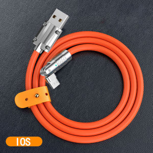 Fast charging cable made of zinc alloy high-power rotary plug game charger USB6.0 data cable liquid silica gel is applicable to Huawei mobile phones and Micro interface Android Apple mobile phones and OPPO vivo