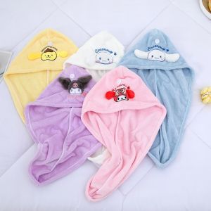 Sanrio Cinnamoroll Kuromi Melody Towel Set Cartoon Cute Simple Household Towel Bath Towel Hair Drying Cap Water Absorbent Quick Drying