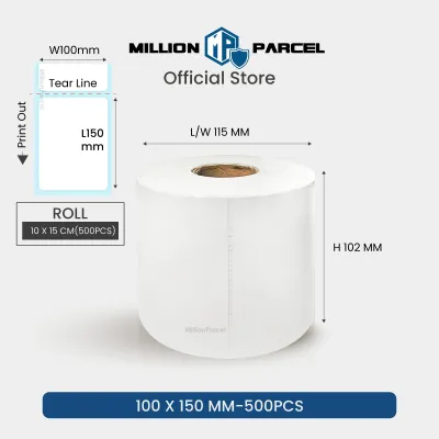 MillionParcel Thermal Printer Label Sticker| Shipping Label | Waybill Printer Sticker Label | Barcode Sticker | Thermal Label