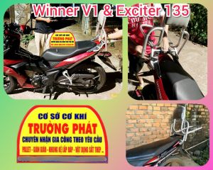 ( tặng lót tay) baga phượt có đệm tựa lưng cho xe Exciter 135