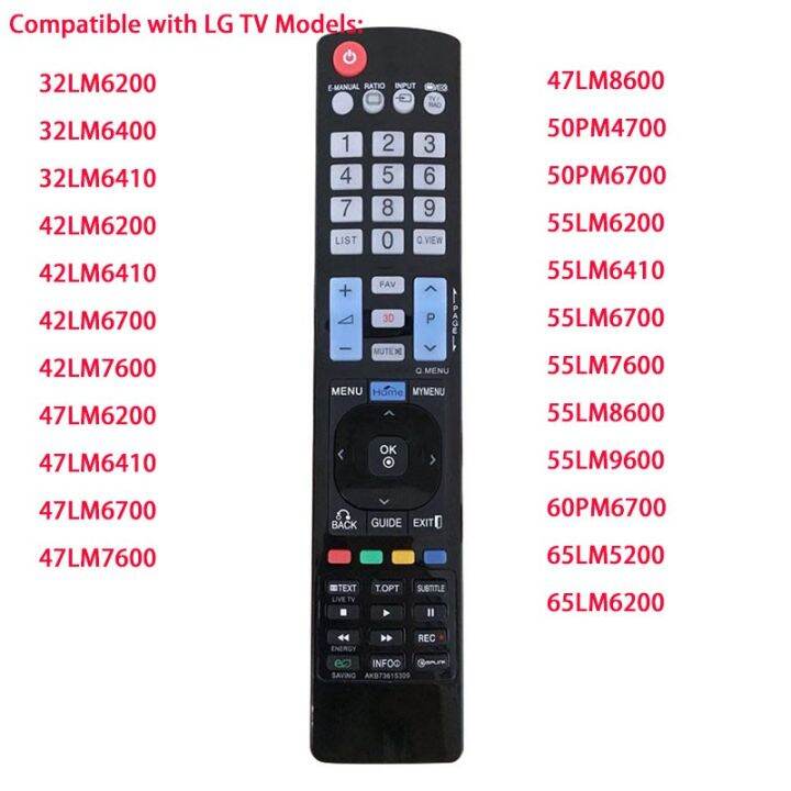 New AKB73615309 Remote fit for LG LED 3D Smart TV 32LM6400 42LM6200  47LM6200 47LM7600 47LM8600 50PM4700 50PM6700 55LM6200 55LM6410 55LM6700  55LM7600 55LM8600 55LM9600 60PM6700 65LM5200 65LM6200 | Lazada PH