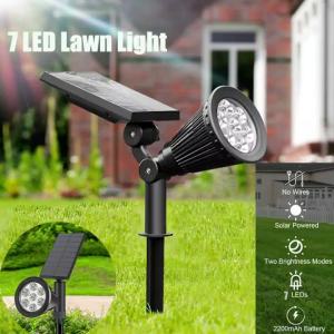 7 Led Solar Spotlight Garden Lights Outdoor Waterproof Lawn Lights Landscape Lamp