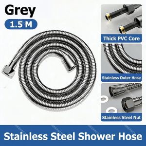 Flexible Shower Hose Heavy Duty G1/2 1.5M Toilet Bidet Water Pipe Stainless Rust Proof Sprayer Tube