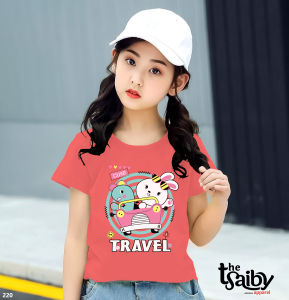Kaos Anak perempuan motif karakter bahan katun combed terlaris