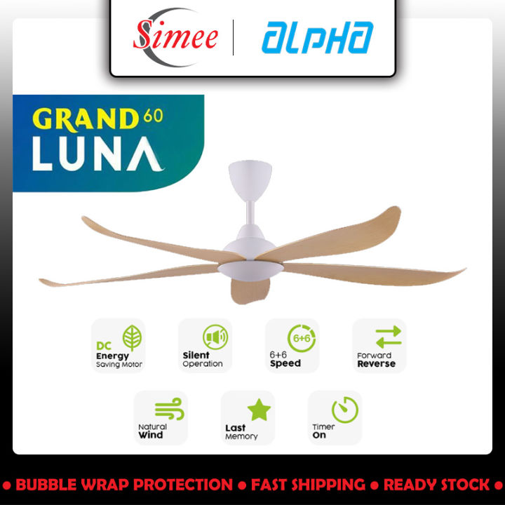 Alpha Vannus Luna 5B 60 Inch LED Light DC Motor Ceiling Fan with 5