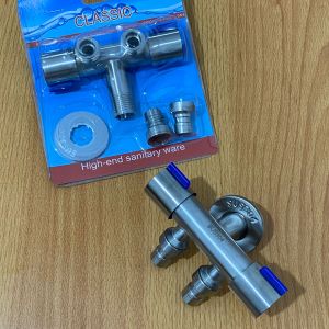 KRAN CABANG STAINLESS 304 / KRAN PIPA TOILET / KERAN SHOWER BIDET TOILET / KRAN T SHOWER 2 KATUP