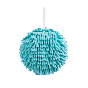 Hand Ball Towels for Bathroom Chenille Hanging Ball Hand Towel Microfiber Plush Absorbent Soft Small Bath Towel with Loop for Kitchen Sink or Powder Room