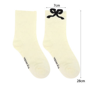 【♡Lovely girls house♡】White Socks Women Medium Tube Socks Cute Japanese Jk Socks Bowknot Thin Women Stockings