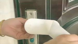 Door Lever Lock Child Proof - 2 Pack Black Door Locks for Kids Safety - Childproof Door Handles Lock with Adhesive