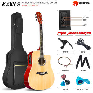 REVO KAWES 41 inch Acoustic Electric Guitar With 4EQ Pickup Low Action with Complete Accessories