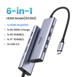 UGREEN USB C HUB With 4K 60Hz HDMI 1000Mbps RJ45 Network Port USB 3.0 SD TF Card Reader PD100W Power Delivery Port for Samsung S20 ASUS ZenBook HUAWEI Matebook