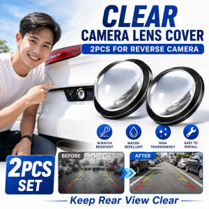 [2-Pack] Universal Car Camera Lens Protector 360 Rear View Camera Cover Transparent Camera Guard Water-Resistant Dustproof Lens Shield Vehicle Protection Accessories