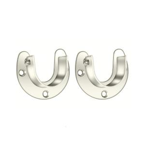 2PCS Metal Curtain Rod Holder Brackets Wardrobe Bracket Flange Rod Holder Easy Installation Bracket for Closet Poles