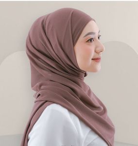 JACE Pashmina Inner 2in1 / Pashmina Malay / Pashmina Instant Ceruty Babydoll Premium 175 x 75 Jahit Tepi