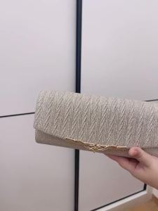 MJ&AJ Women Leather Beads Wedding Bridal Evening Party Lady Clutch Purse Bag (with sling)