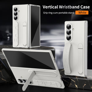 Fashion Wristband Bracket Stand Case for Samsung Galaxy Z Fold 7 6 5 4 3 8 Ultra Wrist Hand Strap Solid Color Shockproof Cover