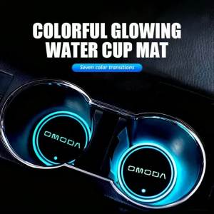 dncnf Luminous Drink Cup Holder Mat LED Atmosphere Coaster Fit Chery Omoda 5 E5 9 C3 C5 C9 FX Jaecoo J7 J8 Auto Interior Decor R6P8Q