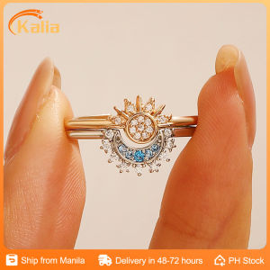 Vintage Sun Moon Diamond Ring  Self Adjusting Open Shank Personalized Couples Jewelry
