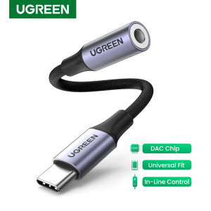 UGREEN USB C to 3.5mm Audio Adapter Type C Aux Headphone Jack DAC Stereo Mic HiFi Right Angle Earphone Dongle for iPad 10th iPad pro 2022 iPad Air 5th Mini 6 Galaxy S24 S23 Ultra S22 S21 Model:20194