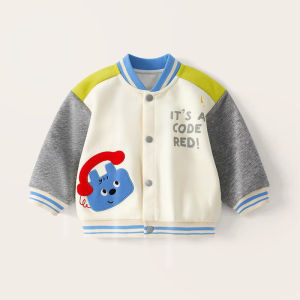 Áo khoác bóng chày trẻ em mẫu xuân mẫu thu áo trẻ em giữ ấm kiểu cài dài tay mềm mại thoải mái an toàn sức khỏe.