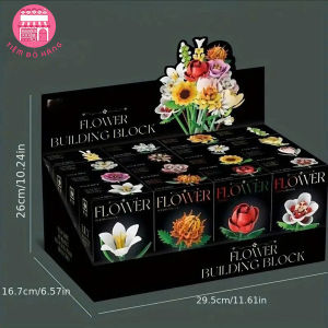 Set 16 Hộp Đồ Chơi Hoa Mini Lắp Ráp Làm Bó Hoa Hay Bình Hoa Trang Trí Đẹp