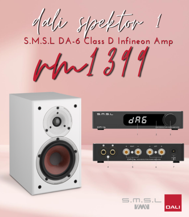 Dali Spektor Ultra Compact Speakers SMSL DA6 Hi-Res Power